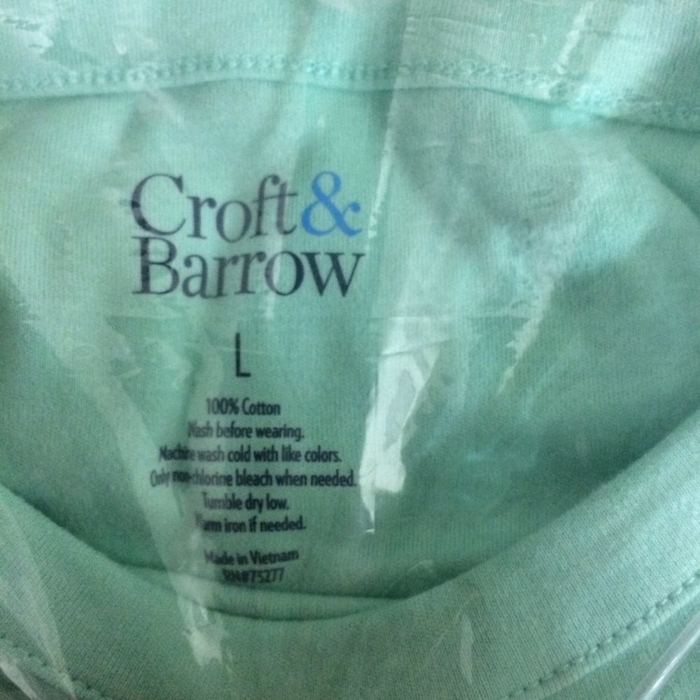 Croft & Barrow Button Shoulder Tee Top L - Picture 6 of 7